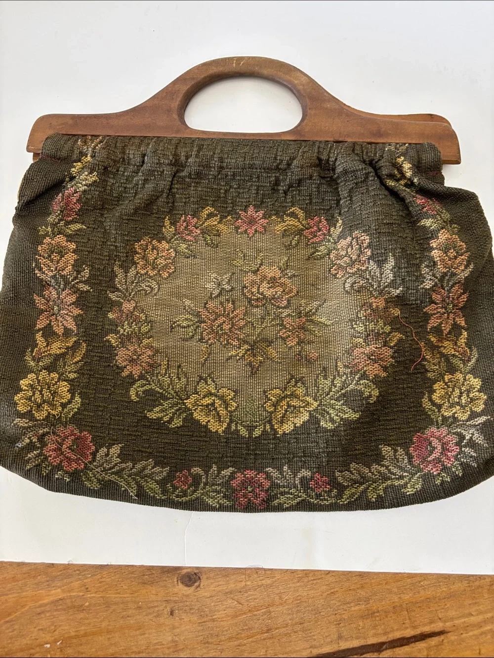 Vintage tapestry satchel
